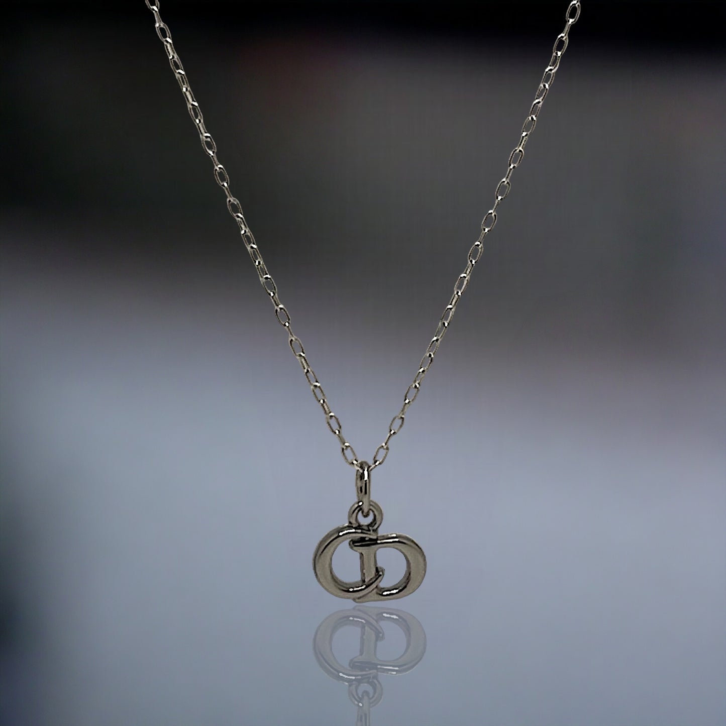 CD Petite Initials Silver Repurposed Necklace