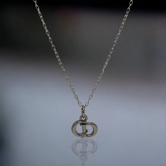 CD Petite Initials Silver Repurposed Necklace