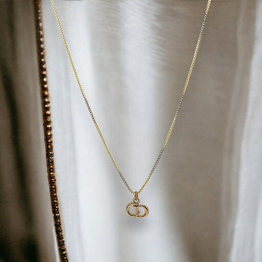 CD Petite Gold Initials Repurposed Necklace